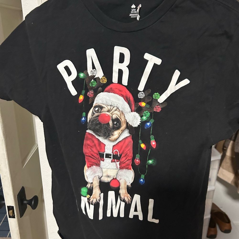 Black Party Animal Christmas T-Shirt